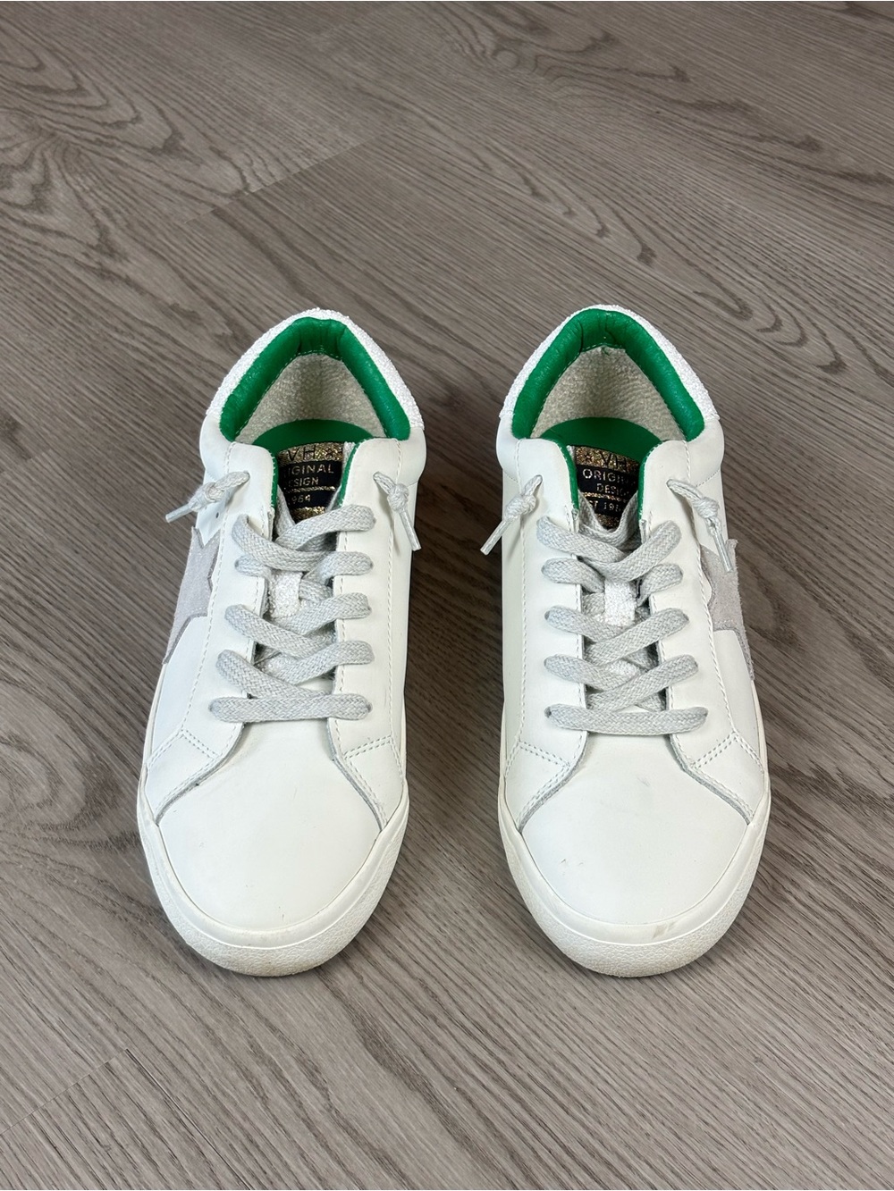 Vintage Havana White Sneakers with Rhinestones
